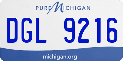 MI license plate DGL9216