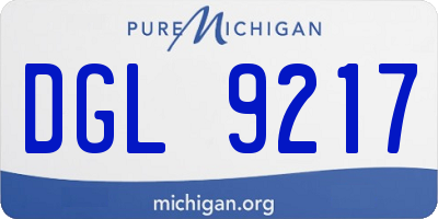 MI license plate DGL9217