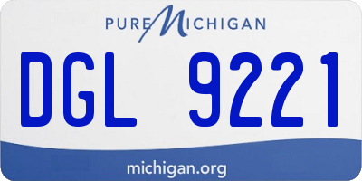 MI license plate DGL9221