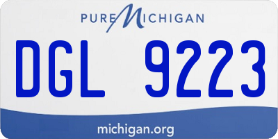 MI license plate DGL9223
