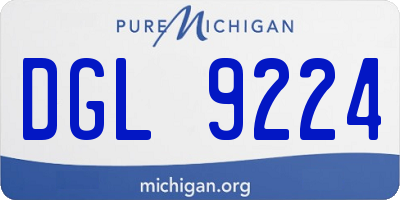 MI license plate DGL9224
