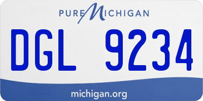 MI license plate DGL9234
