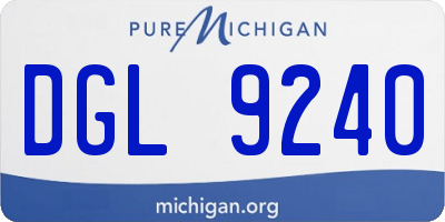 MI license plate DGL9240