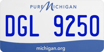 MI license plate DGL9250