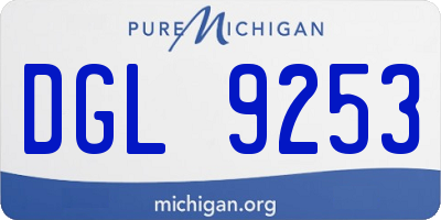 MI license plate DGL9253