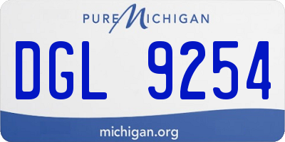 MI license plate DGL9254