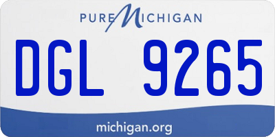 MI license plate DGL9265