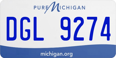 MI license plate DGL9274