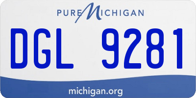 MI license plate DGL9281