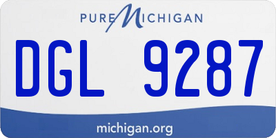 MI license plate DGL9287