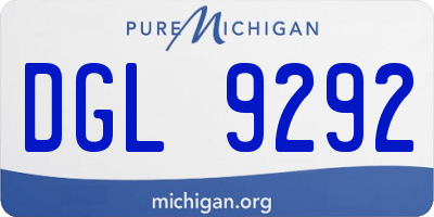 MI license plate DGL9292