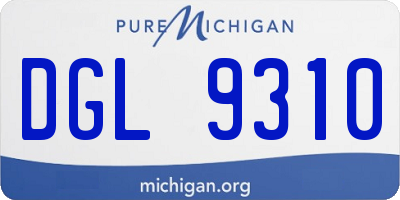 MI license plate DGL9310