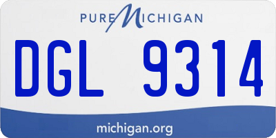 MI license plate DGL9314
