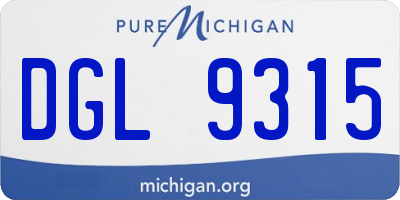 MI license plate DGL9315