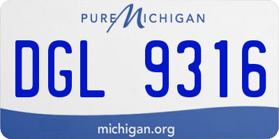 MI license plate DGL9316