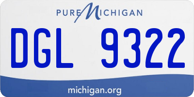 MI license plate DGL9322