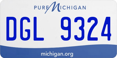 MI license plate DGL9324