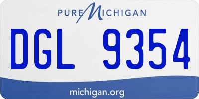 MI license plate DGL9354