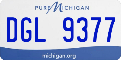 MI license plate DGL9377