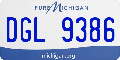 MI license plate DGL9386