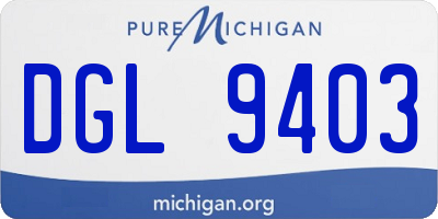 MI license plate DGL9403