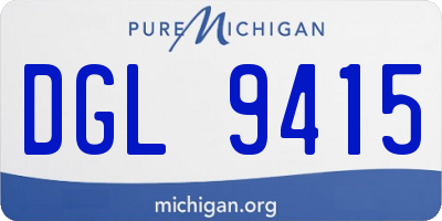 MI license plate DGL9415