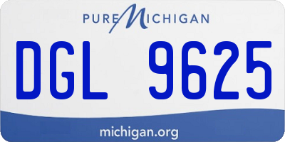 MI license plate DGL9625