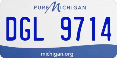 MI license plate DGL9714