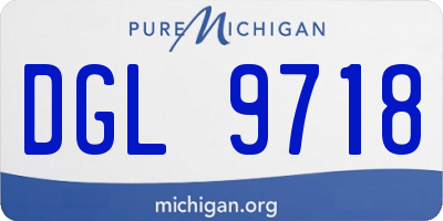 MI license plate DGL9718