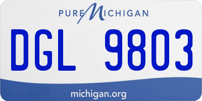 MI license plate DGL9803