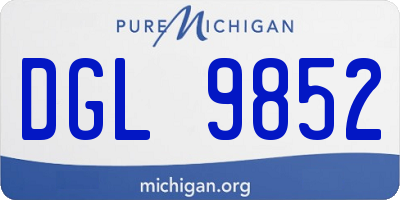 MI license plate DGL9852