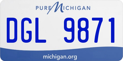 MI license plate DGL9871