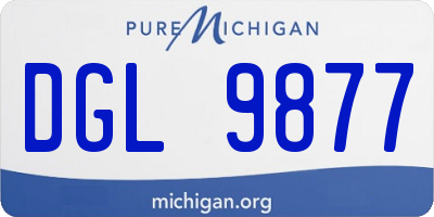MI license plate DGL9877