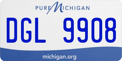 MI license plate DGL9908