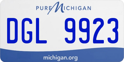 MI license plate DGL9923