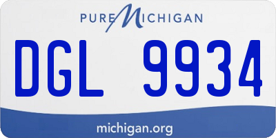 MI license plate DGL9934