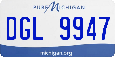 MI license plate DGL9947