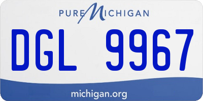 MI license plate DGL9967