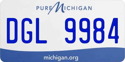 MI license plate DGL9984