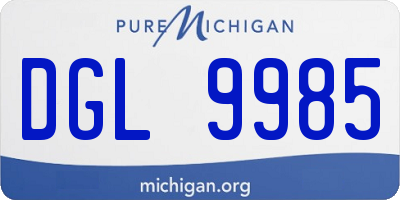 MI license plate DGL9985