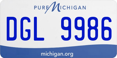 MI license plate DGL9986