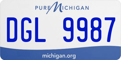 MI license plate DGL9987