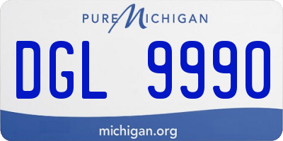 MI license plate DGL9990