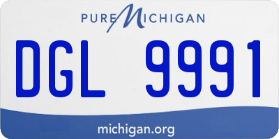 MI license plate DGL9991