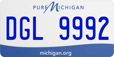 MI license plate DGL9992