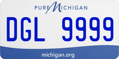 MI license plate DGL9999