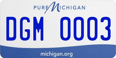 MI license plate DGM0003