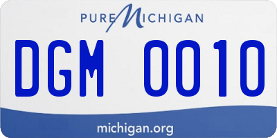 MI license plate DGM0010