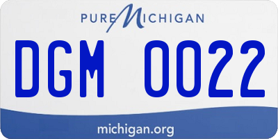 MI license plate DGM0022