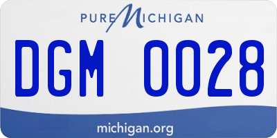 MI license plate DGM0028